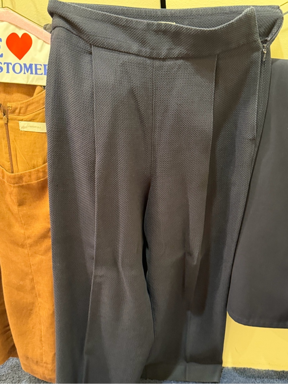 Whistles Textured Dark Gray Cropped Trousers